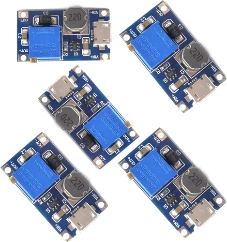 Miniatura 2 de DEVMO 5 unids DC-DC Regulador de voltaje Step-Up Boost Convertidor Placa de fuente de alimentación 2V-24V a 5V-28V 2A para MT3608 con Micro USB