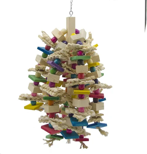 Miniatura 3 de EBaokuup Juguete masticable grande para loros – Bloques de loros de pájaros, juguete desgarrador, jaula de pájaros, juguete para mordedura de jaula