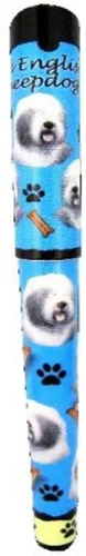 E&S Pets Bolígrafo de gel Old English Sheepdog Easy Glide, recargable con un agarre perfecto, ideal para el uso diario, regalo perfecto para