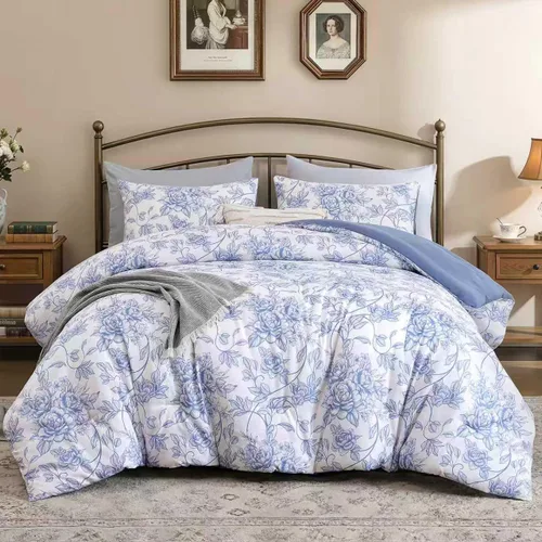 Miniatura 17 de JANZAA Juego de edredón tamaño Individual, juego de cama beige con estampado de leopardo, ropa de cama elegante y con estilo con estampado de animal