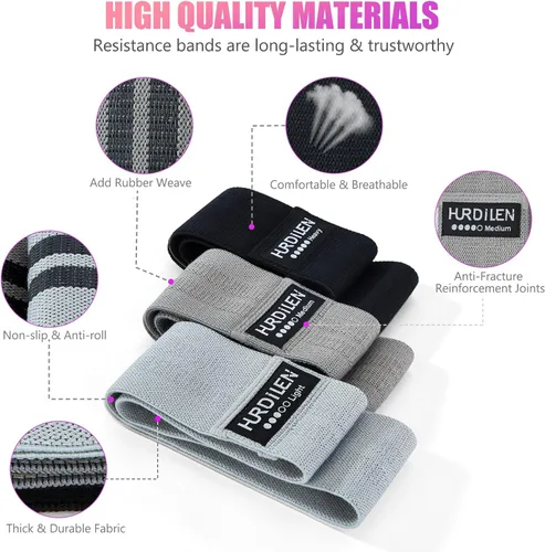 Miniatura 4 de Bandas de resistencia para entrenamiento, bandas de entrenamiento de ejercicio para mujeres y hombres, bandas elásticas de 3 niveles para ejercicio
