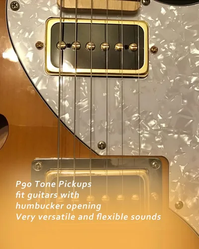 Miniatura 6 de Pastilla de tono P90, pastilla de cuello de bobina única de tamaño humbucker con imanes de goma cargados, como piezas de repuesto para pastillas
