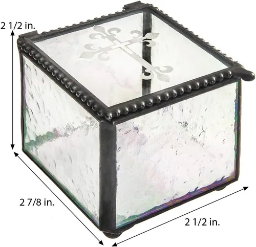 Miniatura 4 de Caja de cristal de la cruz para regalo de la primera comunión católica caja de rosario religioso joyería de recuerdo de la joyería de Christian RCIA