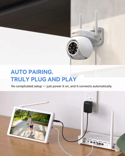 Miniatura 2 de Sistema de cámara de seguridad inalámbrica, 4 cámaras PTZ de 3MP para exteriores para vigilancia del hogar, monitor LCD NVR de 10 canales de 10