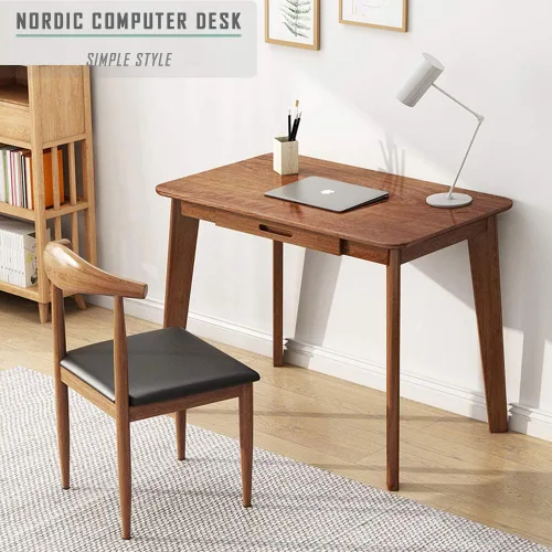 Miniatura 3 de IOTXY Escritorio de Escritura de Madera Maciza - Mesa de Trabajo de Oficina en Casa con Cajón, Mesa de Trabajo y Estudio para Computadora Portátil