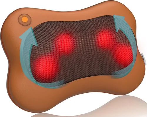 Miniatura 12 de Zyllion Masajeador Shiatsu de Espalda y Cuello con Calor - Almohada de Masaje Eléctrico 3D de Amasado de Tejido Profundo para Alivio del Dolor