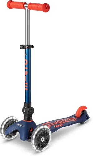 Micro Kickboard - Mini Deluxe Scooter LED Plegable, 3 Ruedas, Inclinarse para Dirigir, Scooter Micro de Diseño Suizo con Ruedas LED que se Iluminan,