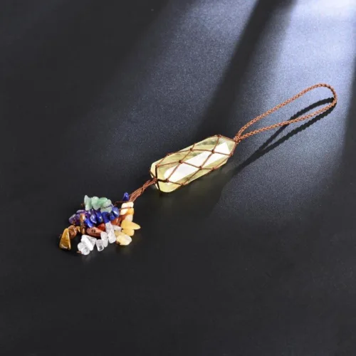 Miniatura 5 de Decoración para el hogar, adornos colgantes de citrino natural, adornos de chakras, piedras preciosas para Reiki, Feng Shui, adorno para ventana