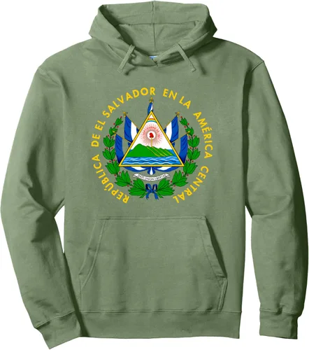 Miniatura 7 de Sudadera con capucha con diseño de emblema de la bandera de El Salvador