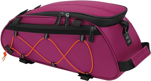 Miniatura 9 de MOSISO Bolsa para Portabicicletas con 2 Alforjas Extraíbles, Bolsa de Mano Refrigeradora Impermeable para Maletero de Bicicleta con Almacenamiento