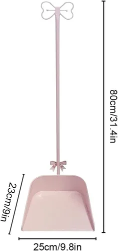 Miniatura 2 de Sartenes de metal con nudo de lazo con mango largo, recogedor de pie rosa para vestíbulo, garaje, hogar y patio