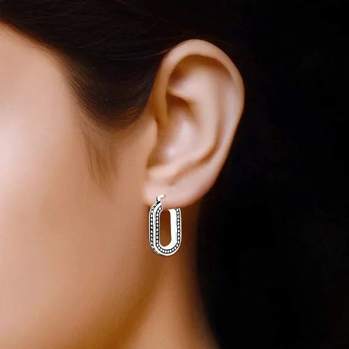 Miniatura 2 de LeCalla Juego de 2 pares de aretes de aro antiguos de plata esterlina para mujer., Plata de ley