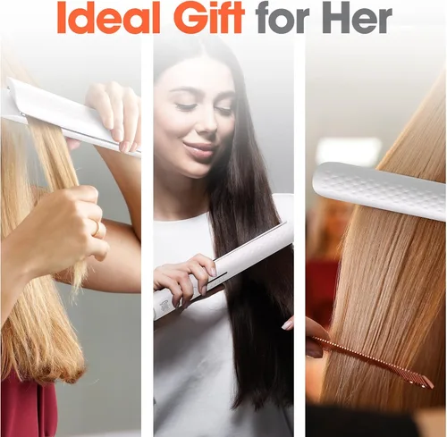 Miniatura 9 de Quico Plancha para el cabello, alisadora de cabello de viaje global de 110-240 V para mujeres, calentamiento rápido en 15 segundos, plancha plana