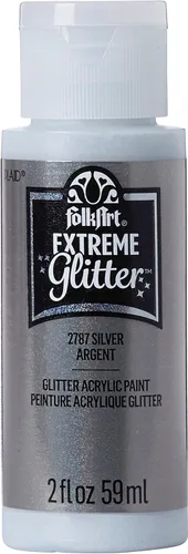 FolkArt Pintura acrílica Extreme Glitter en varios colores (2 onzas), 2787, plata