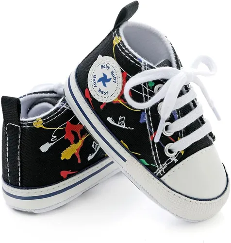 Miniatura 57 de Zapatos deportivos de lona de lona para bebés y niñas, suela antideslizante suave, suela antideslizante