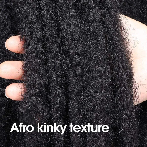 Miniatura 3 de ToyoTress Bob Marley Twist Hair - 8 Pulgadas Paquete de 6 Cabello Marley Negro Corto Para Locs Falsos, Extensiones de Cabello Rizado Afro Kinky