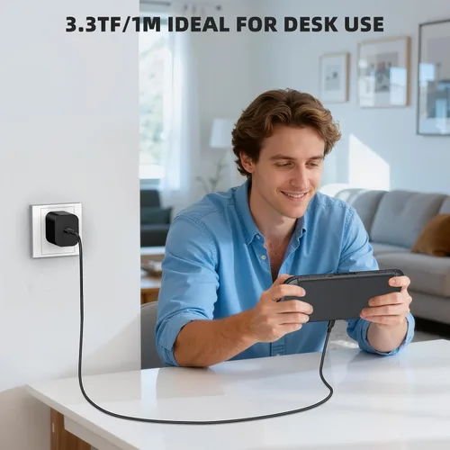 Miniatura 3 de Cargador Switch 2 - Adaptador de CA de 60W para Nintendo 2 (2025)/Nintendo 1, Cable de carga de 3.3 (1M) pies, Soporte de modo de acoplamiento