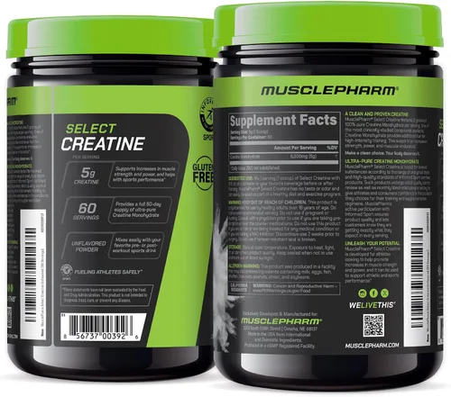 Miniatura 9 de MusclePharm Monohidrato de creatina en polvo, constructor muscular preentrenamiento y suplemento de recuperación muscular después del entrenamiento