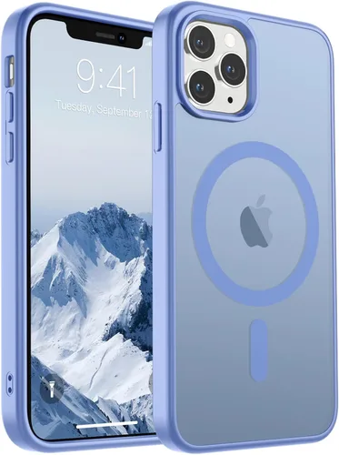 Miniatura 13 de SUPFINE Funda magnética para iPhone 11 Pro Max (compatible con MagSafe) (protección contra caídas de grado militar), delgada, translúcida mate, a
