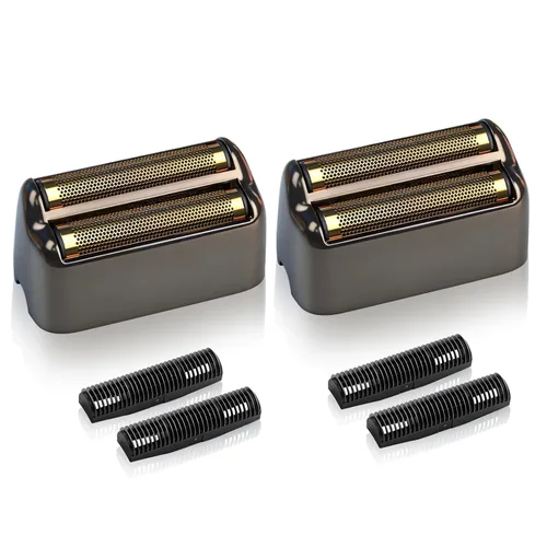 Paquete de 2 láminas de repuesto para afeitadora y cortadores compatibles con BaBylissPRO Double FXFS2 de repuesto de lámina de metal, color negro