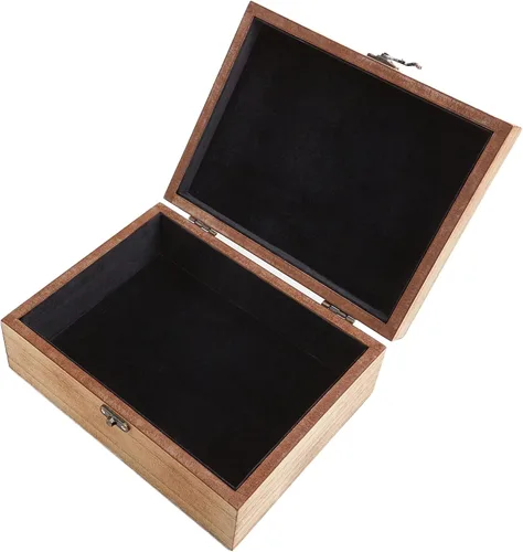 Miniatura 5 de Let's Make Memories Caja de recuerdos de madera personalizada con tapa con bisagras, caja de recuerdos de madera, almacenamiento decorativo