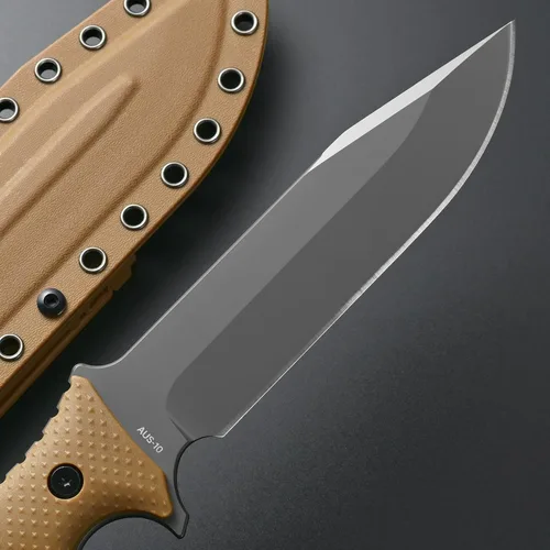 Miniatura 4 de Gtkii GTK2 Cuchillo de hoja fija AUS-10 Hoja de acero Mango de fibra de vidrio de nailon Cuchillo de herramienta EDC de espiga completa para acampar
