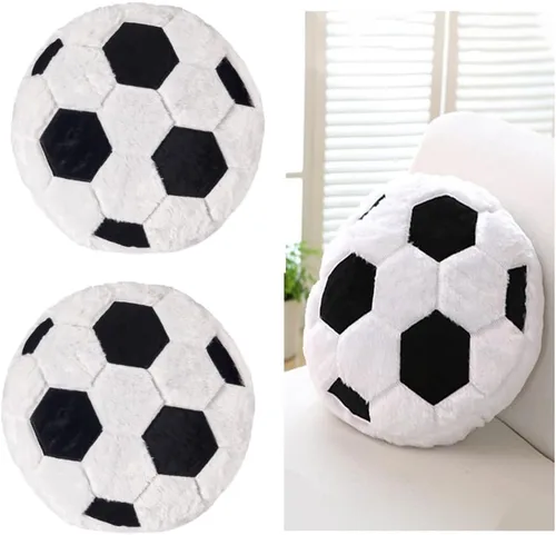 Miniatura 8 de Juego de 2 cojines suaves y esponjosos para deportes de baloncesto, cojín de temática deportiva de felpa de baloncesto, juguetes de esfera, regalo