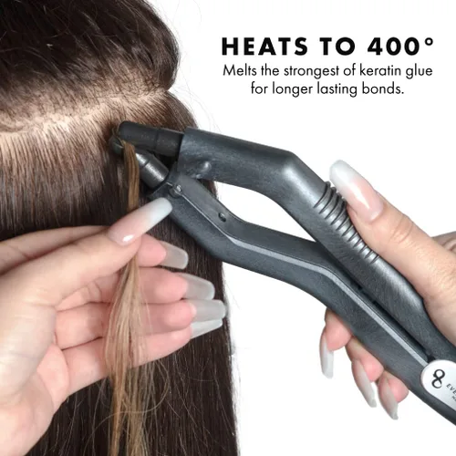 Miniatura 5 de everlong Hair - Herramienta de unión de fusión de cabello patentado de grado profesional, ergonómico, patentado, pegamento de queratina, conector