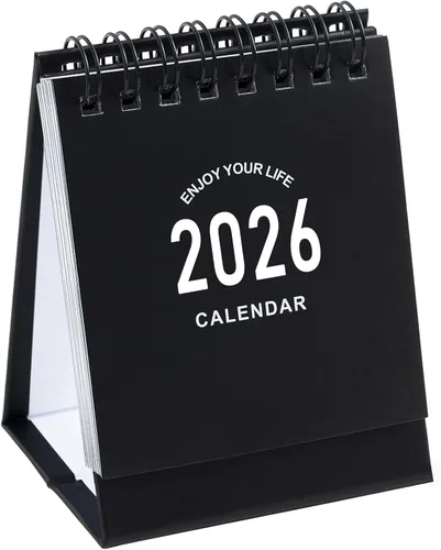 Miniatura 10 de Mini calendario de escritorio 2026-2027, calendario de escritorio pequeño de enero de 2026 a junio de 2027, mini calendario diario, encuadernación