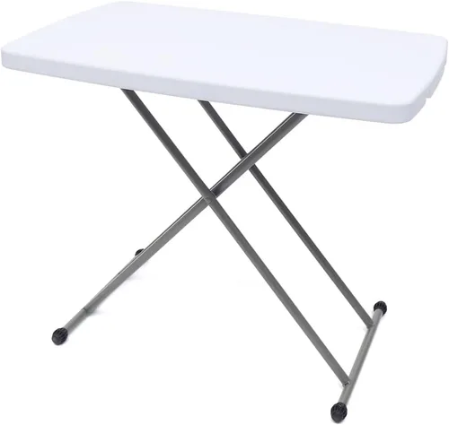Miniatura 3 de Xuthusman Mesa plegable de altura ajustable para aperitivos 30 x 20 pulgadas, escritorio para computadora portátil, bandeja de herramientas