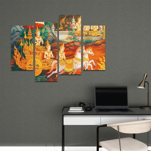 Miniatura 7 de obra maestra de la pintura tradicional tailandesa de estilo lienzo arte de pared pinturas colgantes ilustraciones modernas, impresiones abstractas