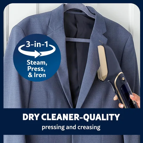 Miniatura 4 de Conair SteamStylist 3-en-1 Vaporizador, Prensa y Plancha de Vapor para Ropa, Con Quitapelusas, Tanque de Agua Extra y Bolsa de Almacenamiento, Para