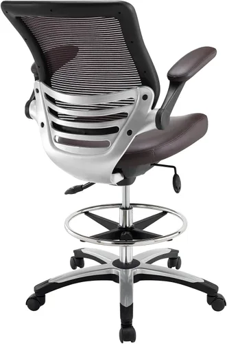 Miniatura 4 de Modway EEI-211-BRN Edge Drafting Chair - Silla de recepción - Silla de dibujo con brazo abatible en color marrón