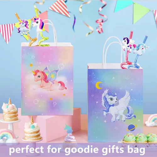 Miniatura 7 de 24 pajitas de unicornio reutilizables para fiestas de unicornio, decoración de fiesta de cumpleaños, suministros de decoración para bolsas