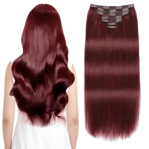 Miniatura 21 de Sisily - Extensiones de cabello con clip de cabello humano real, 30 cm 70 g, balayage de marrón chocolate a rubio, 100% cabello humano Remy