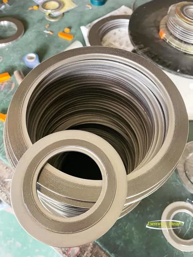 Miniatura 9 de Junta espiral para heridas con anillo interior SUS304, relleno de grafito, 5 piezas 1-1/2 pulgadas DN40