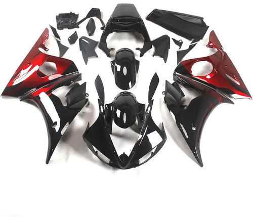 Brillante rojo negro motocicleta carenados completos para Yamaha YZF-600 R6 R6S '06-09 2003 2004 YZF-R6 03 04 molde de inyección ABS cuerpo cuerpo