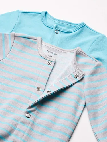 Miniatura 2 de Hanes Boys' Ultimate Baby Flexy 2 Pack Sleep and Play Suits