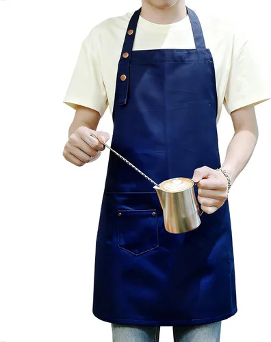 Miniatura 10 de Delantales de arte para pintar cerámica, delantales de cocina para hombres y mujeres impermeables verdes