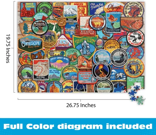 Miniatura 3 de Buffalo Games Parches de Parques Nacionales - Lewis T. Johnson - Rompecabezas de 1000 piezas - 26.75 x 19.75 pulgadas - Rompecabezas para adultos