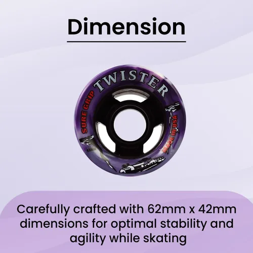 Miniatura 3 de Sure-Grip Twister Ruedas de patines Dureza 95A con 2.441 in x 1.654 in Fabricado con material de uretano – Ruedas deslizantes elegantes