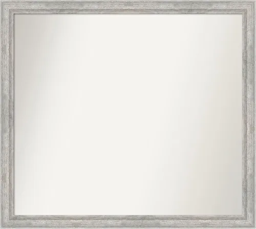 Miniatura 184 de Amanti Art Espejo de baño plateado para sobre fregadero, 23 x 23 pulgadas, espejo cuadrado plateado en ángulo, marco de madera moderno medio, se