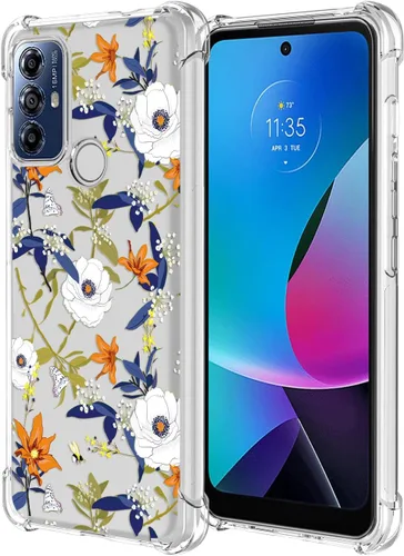 Miniatura 40 de Funda para Moto G Stylus 2021 4G Clear Flower Funda de teléfono TPU suave a prueba de golpes, antiarañazos, funda protectora para Motorola G Stylus
