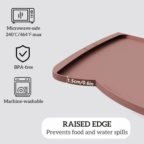 Miniatura 56 de OHMO - Tapete de silicona para alimentos para gatos, tapete de alimentación de mascotas para el piso, antideslizante e impermeable, bandeja de agua