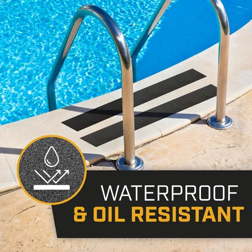 Miniatura 7 de Lockport Cinta antideslizante – Cinta de agarre negra resistente para escaleras, 4 pulgadas x 25 pies para peldaños de escalera antideslizante Negro