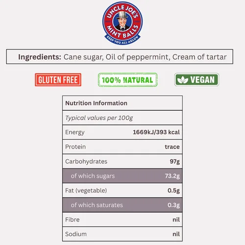 Miniatura 2 de Uncle Joe's Lata de bolas de menta de 4.23 onzas (4.23 onzas), dulces británicos naturales, veganos y sin gluten, caramelo duro de aceite de menta