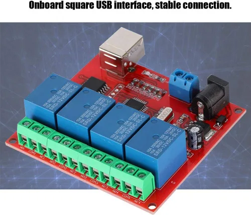 Miniatura 5 de Diyeeni Módulo de relé de interruptor de control USB de 4 canales de 12 V, controlador de interruptor de placa de relé, placa de expansión