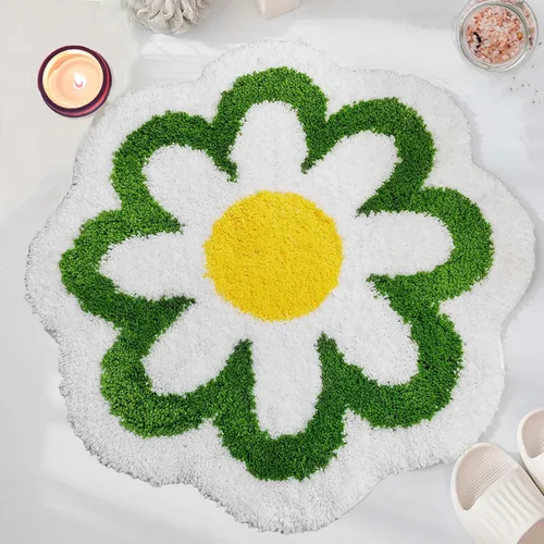 Miniatura 9 de YRXRUS Alfombra de baño de flores, alfombra de baño azul, tapetes de baño de belleza, alfombra de baño de microfibra ultrasuave, alfombra de flores