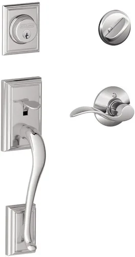 Miniatura 7 de Schlage F60 ADD 622 PLY Addison - Juego de manijas de entrada frontal con perilla Plymouth, cerrojo con llave de 1 lado, negro mate Mate negro