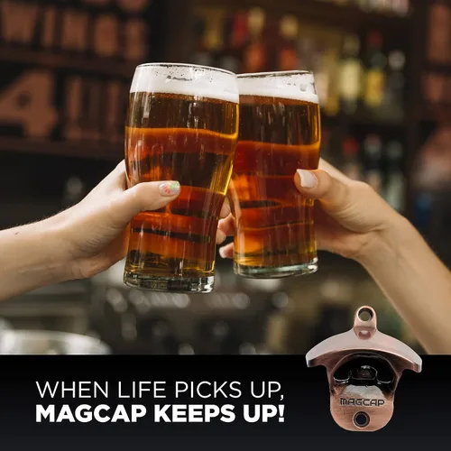 Miniatura 4 de Abrebotellas para exteriores montado en la pared, estilo abridor magnético de botellas de cerveza que atrapa las tapas, fácil de instalar e